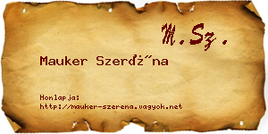 Mauker Szeréna névjegykártya